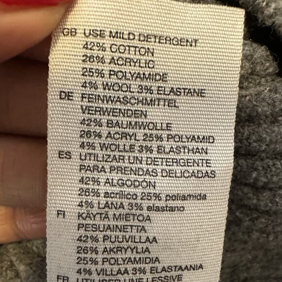 Other Stories Women XS Sweater Cotton Blend Mock Neck Boxy Gray - Picture 5 of 5
